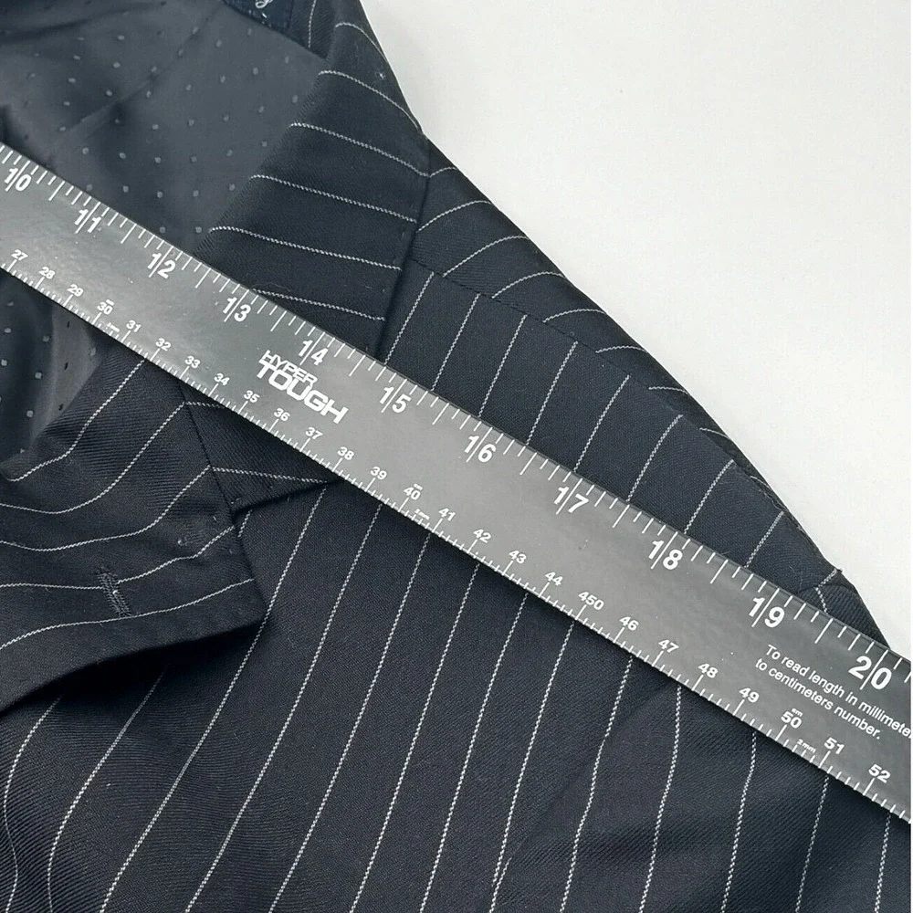 ENGLISH LAUNDRY Men's 44R Black Striped‎ Lined Formal Suit Jacket Blazer Career